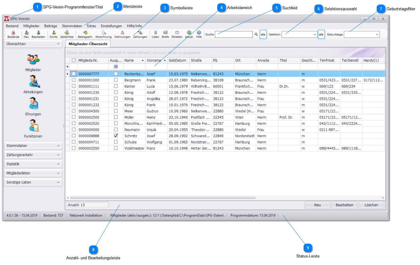 SPG-Verein Fensteraufbau
